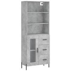 Vidaxl Skříň highboard betonově šedá 69,5x34x180 cm kompozitní dřevo