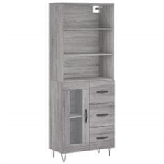 Vidaxl Skříň highboard šedá sonoma 69,5 x 34 x 180 cm kompozitní dřevo