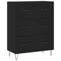 Greatstore Skříň highboard černá 69,5 x 34 x 180 cm kompozitní dřevo