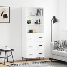 Greatstore Skříň highboard bílá 69,5 x 34 x 180 cm kompozitní dřevo