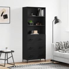 Vidaxl Skříň highboard černá 69,5 x 34 x 180 cm kompozitní dřevo