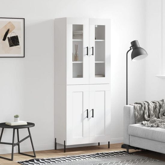 Vidaxl Skříň highboard bílá 69,5 x 34 x 180 cm kompozitní dřevo