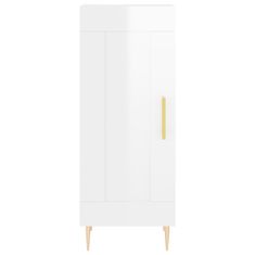 Greatstore Skříň highboard bílá s vysokým leskem 34,5x34x180 cm kompozit