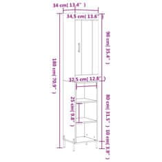 Vidaxl Skříň highboard šedá sonoma 34,5 x 34 x 180 cm kompozitní dřevo