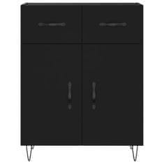 Greatstore Skříň highboard černá 69,5 x 34 x 180 cm kompozitní dřevo