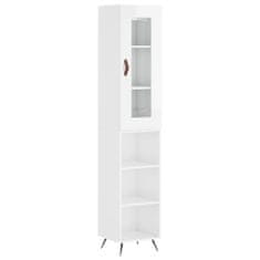 Vidaxl Skříň highboard bílá s vysokým leskem 34,5x34x180 cm kompozit