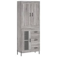 Vidaxl Skříň highboard šedá sonoma 69,5 x 34 x 180 cm kompozitní dřevo