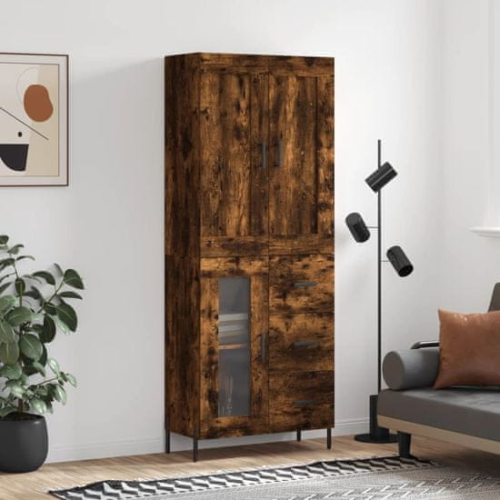 Vidaxl Skříň highboard kouřový dub 69,5 x 34 x 180 cm kompozitní dřevo