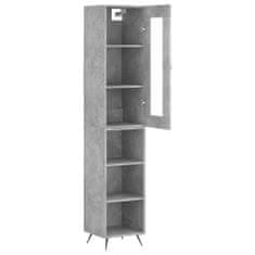 Vidaxl Skříň highboard betonově šedá 34,5x34x180 cm kompozitní dřevo