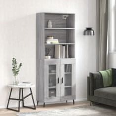 Greatstore Skříň highboard šedá sonoma 69,5 x 34 x 180 cm kompozitní dřevo