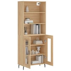 Greatstore Skříň highboard dub sonoma 69,5 x 34 x 180 cm kompozitní dřevo