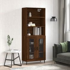 Vidaxl Skříň highboard hnědý dub 69,5 x 34 x 180 cm kompozitní dřevo