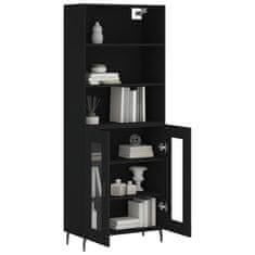 Greatstore Skříň highboard černá 69,5 x 34 x 180 cm kompozitní dřevo