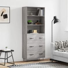 Greatstore Skříň highboard šedá sonoma 69,5 x 34 x 180 cm kompozitní dřevo