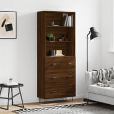 Greatstore Skříň highboard hnědý dub 69,5 x 34 x 180 cm kompozitní dřevo