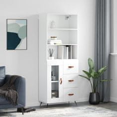 Greatstore Skříň highboard bílá 69,5 x 34 x 180 cm kompozitní dřevo