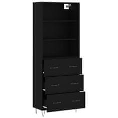 Greatstore Skříň highboard černá 69,5 x 34 x 180 cm kompozitní dřevo