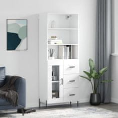 Greatstore Skříň highboard bílá 69,5 x 34 x 180 cm kompozitní dřevo