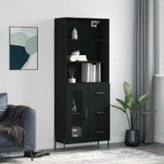 Vidaxl Skříň highboard černá 69,5 x 34 x 180 cm kompozitní dřevo