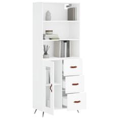 Greatstore Skříň highboard bílá 69,5 x 34 x 180 cm kompozitní dřevo