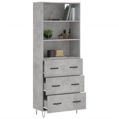 Greatstore Skříň highboard betonově šedá 69,5x34x180 cm kompozitní dřevo