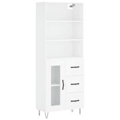 Greatstore Skříň highboard bílá 69,5 x 34 x 180 cm kompozitní dřevo