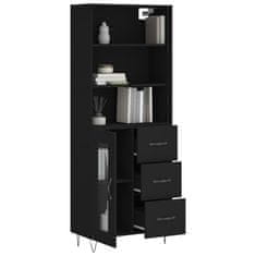 Greatstore Skříň highboard černá 69,5 x 34 x 180 cm kompozitní dřevo