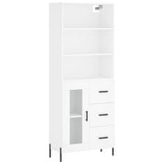 Greatstore Skříň highboard bílá 69,5 x 34 x 180 cm kompozitní dřevo