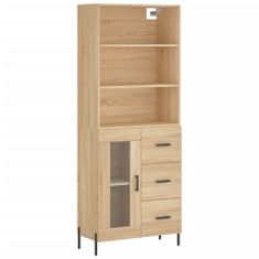 Greatstore Skříň highboard dub sonoma 69,5 x 34 x 180 cm kompozitní dřevo