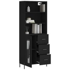 Greatstore Skříň highboard černá 69,5 x 34 x 180 cm kompozitní dřevo