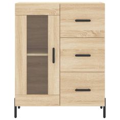 Greatstore Skříň highboard dub sonoma 69,5 x 34 x 180 cm kompozitní dřevo