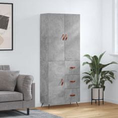 Greatstore Skříň highboard betonově šedá 69,5x34x180 cm kompozitní dřevo