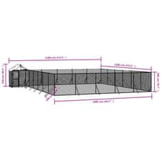 Greatstore Venkovní psí kotec se střechou stříbrný 12 x 12 x 2,5 m ocel