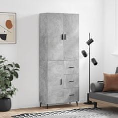 Greatstore Skříň highboard betonově šedá 69,5x34x180 cm kompozitní dřevo