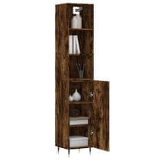 Greatstore Skříň highboard kouřový dub 34,5 x 34 x 180 cm kompozitní dřevo