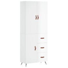 Vidaxl Skříň highboard lesklá bílá 69,5 x 34 x 180 cm kompozitní dřevo