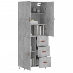 Greatstore Skříň highboard betonově šedá 69,5x34x180 cm kompozitní dřevo