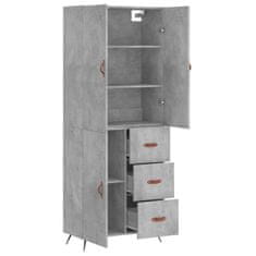 Greatstore Skříň highboard betonově šedá 69,5x34x180 cm kompozitní dřevo