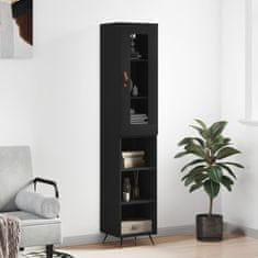 Greatstore Skříň highboard černá 34,5 x 34 x 180 cm kompozitní dřevo