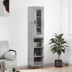 Greatstore Skříň highboard betonově šedá 34,5x34x180 cm kompozitní dřevo