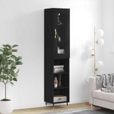 Greatstore Skříň highboard černá 34,5 x 34 x 180 cm kompozitní dřevo