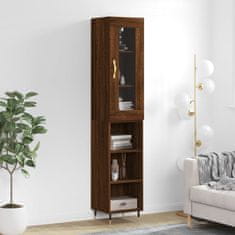 Greatstore Skříň highboard hnědý dub 34,5 x 34 x 180 cm kompozitní dřevo