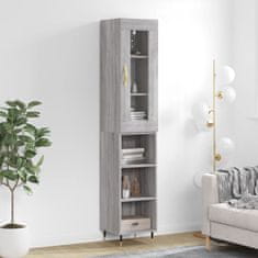 Greatstore Skříň highboard šedá sonoma 34,5 x 34 x 180 cm kompozitní dřevo