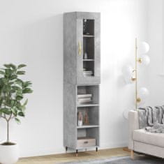 Greatstore Skříň highboard betonově šedá 34,5x34x180 cm kompozitní dřevo