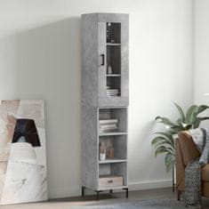 Greatstore Skříň highboard betonově šedá 34,5x34x180 cm kompozitní dřevo