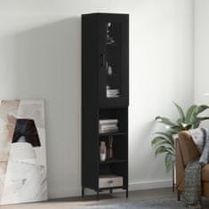 Greatstore Skříň highboard černá 34,5 x 34 x 180 cm kompozitní dřevo