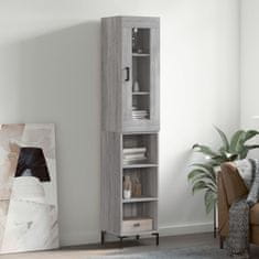 Greatstore Skříň highboard šedá sonoma 34,5 x 34 x 180 cm kompozitní dřevo