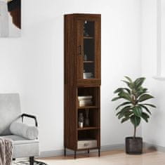 Greatstore Skříň highboard hnědý dub 34,5 x 34 x 180 cm kompozitní dřevo