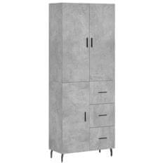 Greatstore Skříň highboard betonově šedá 69,5x34x180 cm kompozitní dřevo