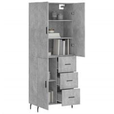 Greatstore Skříň highboard betonově šedá 69,5x34x180 cm kompozitní dřevo